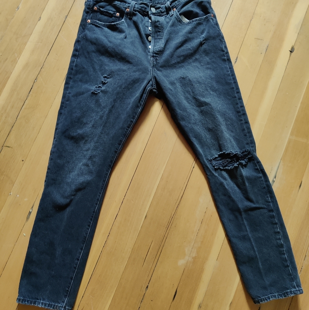 Levi's Premium 501 Skinny Jeans Black 32/30 Women
